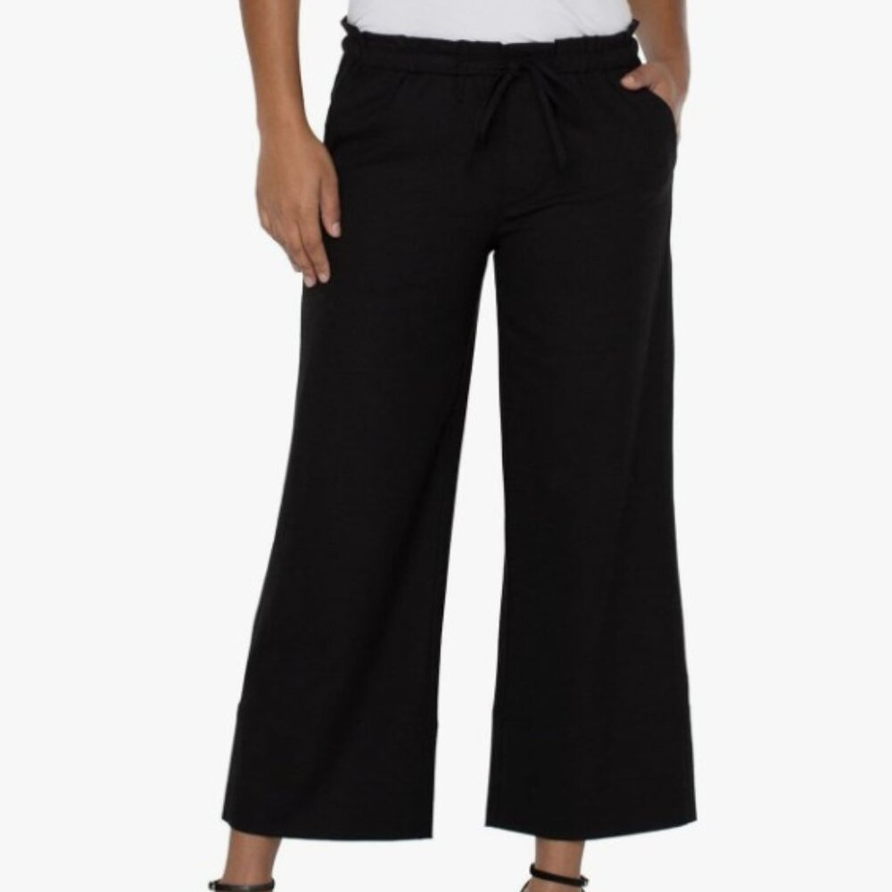 Liverpool Pull-On Tie Waist Wide Leg Ankle